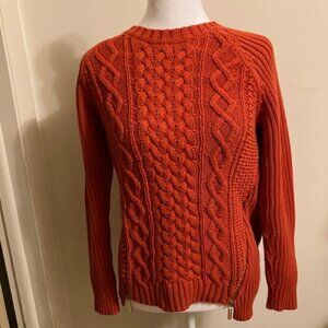Michael Kors Switzerland Orange Zippered Knit Sweater